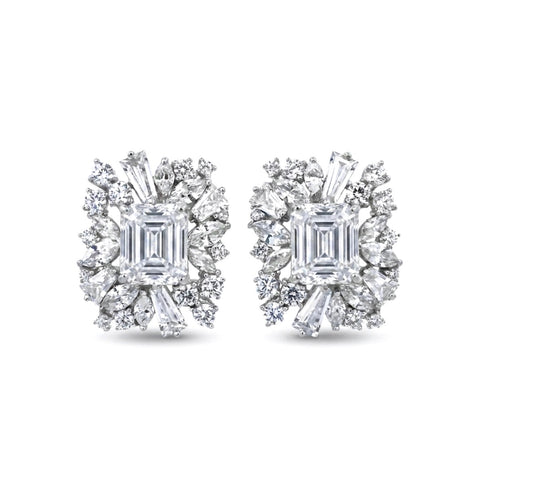 Vintage Inspired Cluster Stud Earrings