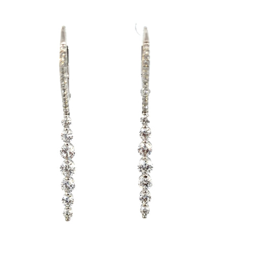 Lever Back Cubic Zirconia Drop Earrings