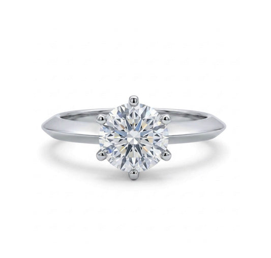 Sterling Silver Classic 6- Prong Solitaire Ring