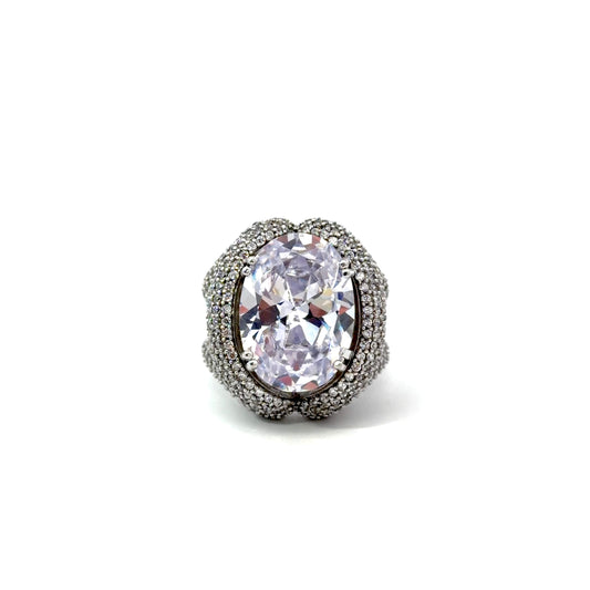 Sterling Silver Luxury Cocktail Ring