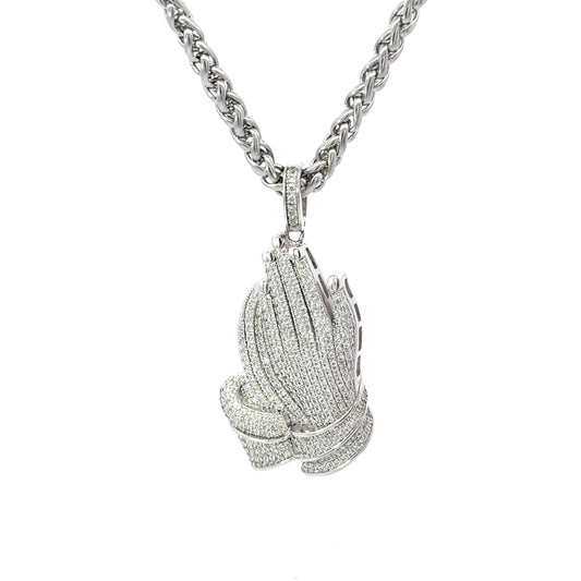 Sterling Silver Praying Hands Pendant