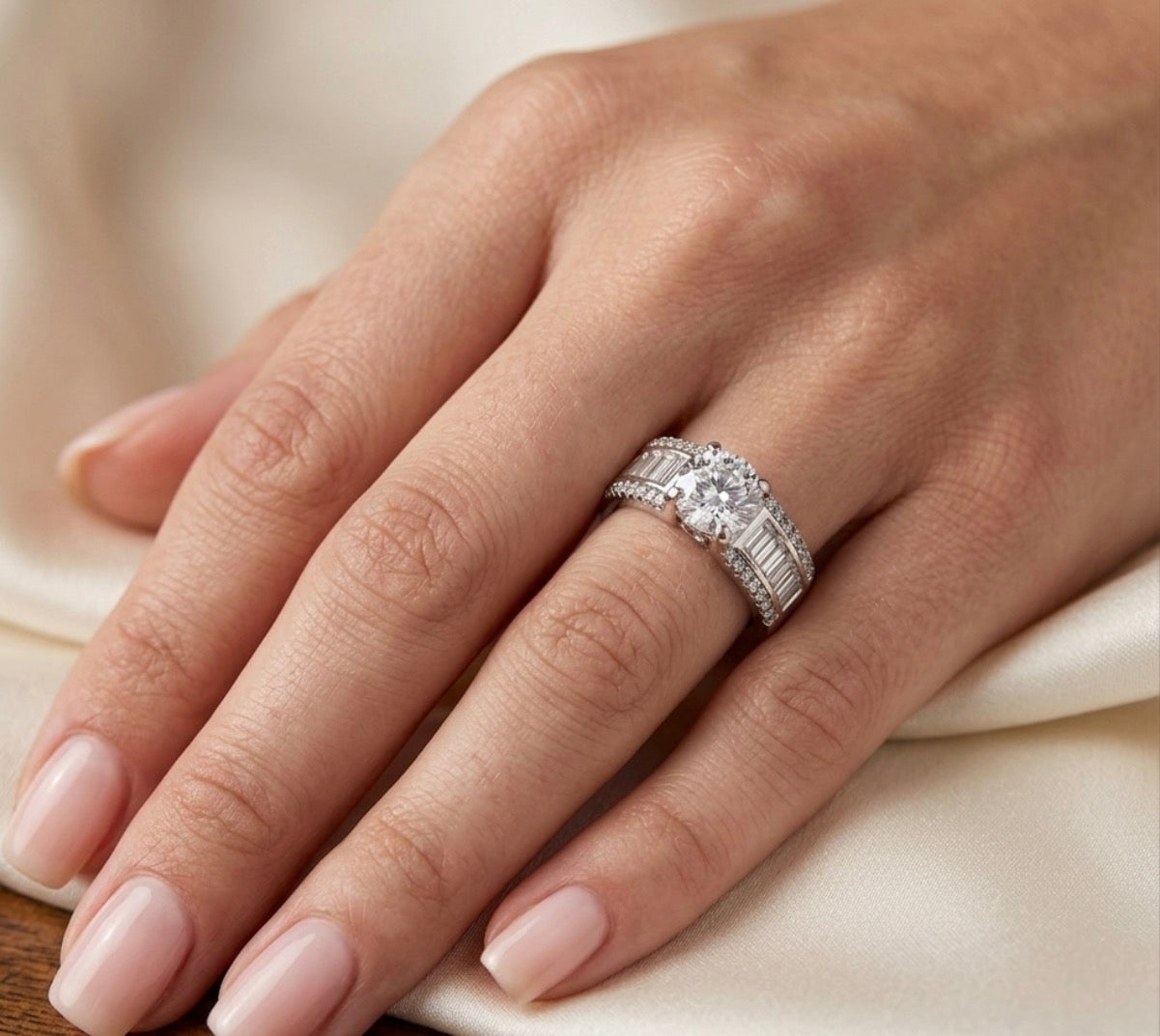 Sterling Silver Brilliant -cut Ring