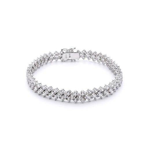 Sterling Silver Round Cubic Zirconia Tennis Bracelet