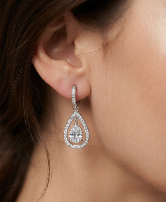 Teardrop Cubic Zirconia Earrings