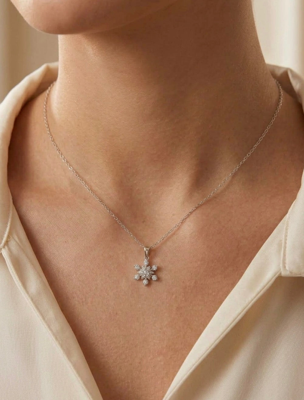 Sterling Silver Snowflake Necklace