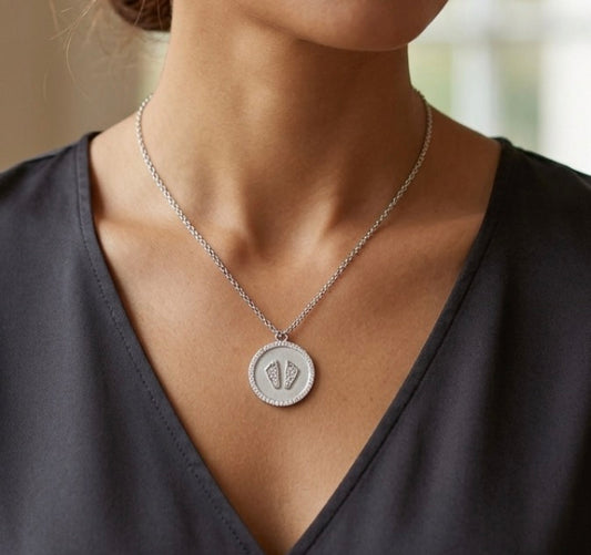 Baby Footprint Cubic Zirconia Pendant Necklace
