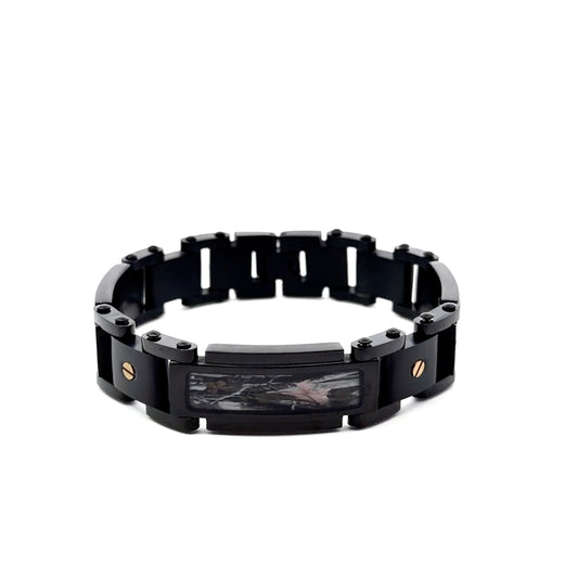 Black Stainless Steel Forrest design Bracelet