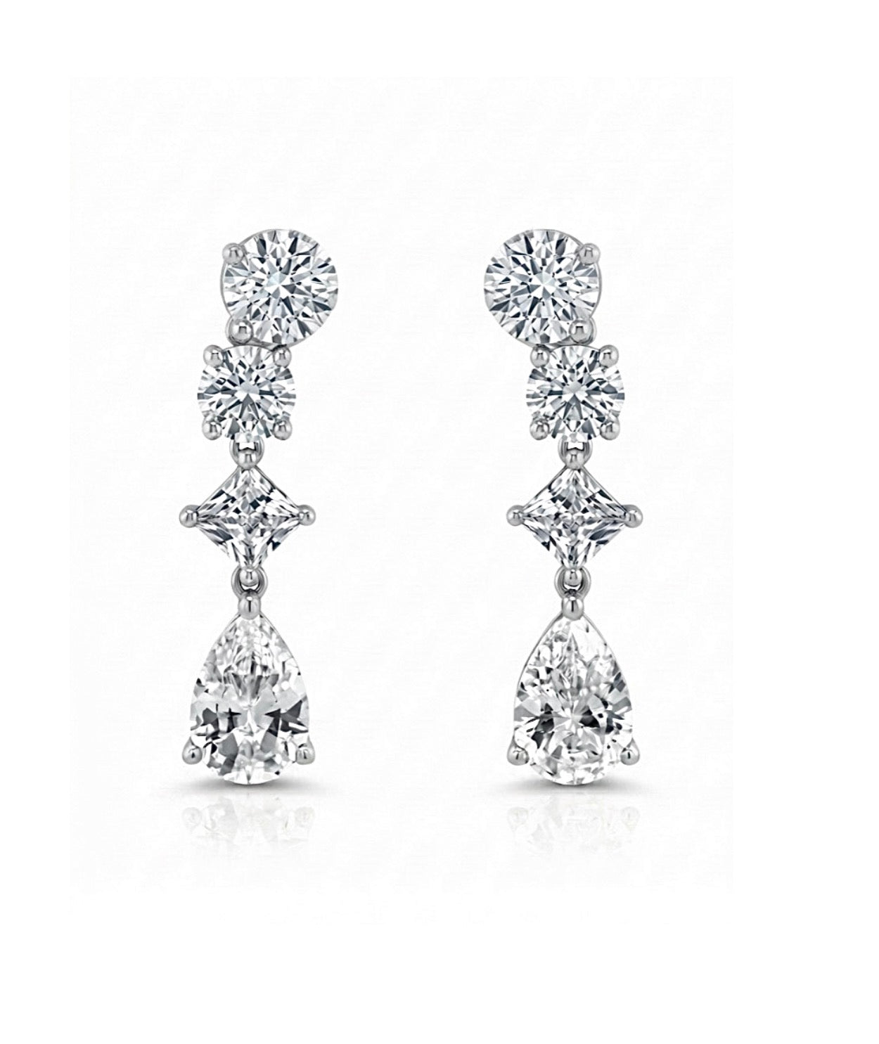 Teardrop-cut Cubic Zirconia Drop Earrings