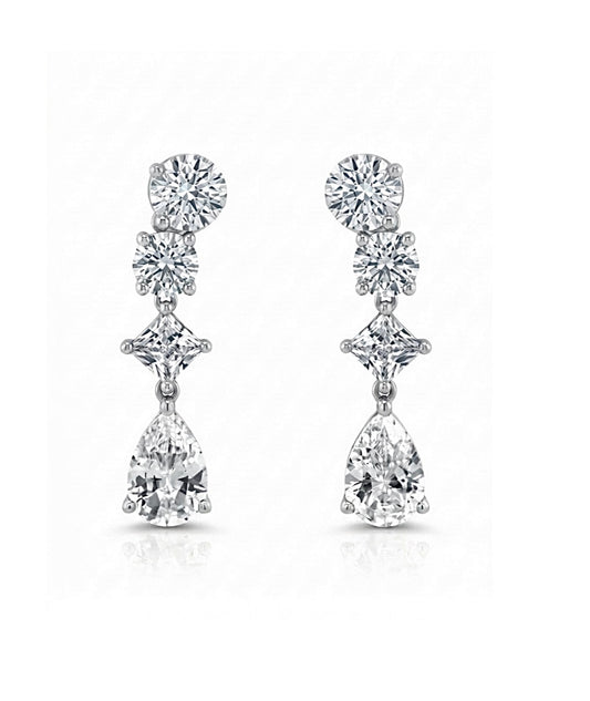 Teardrop-cut Cubic Zirconia Drop Earrings