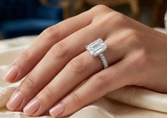Sterling Silver Radiant Emerald Cut Ring