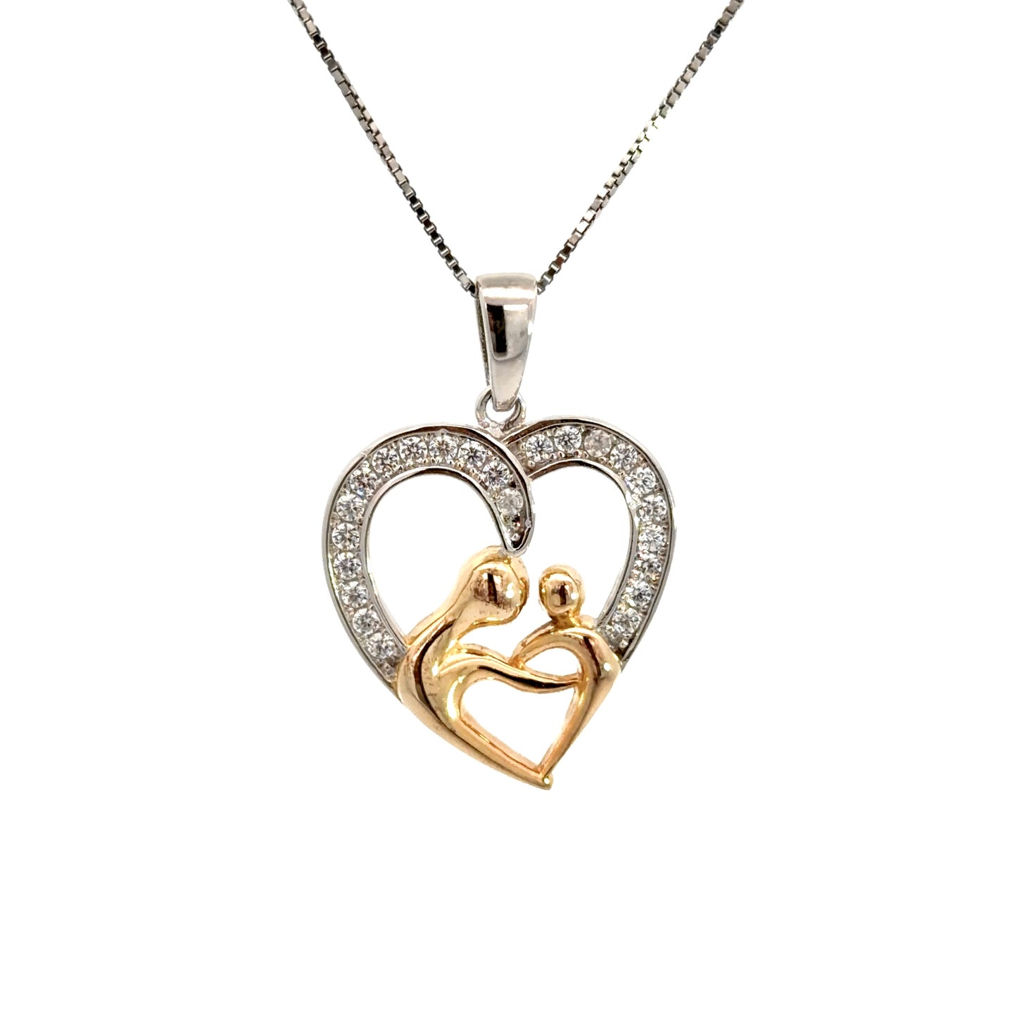 Mother and Child Cubic Zirconia Necklace