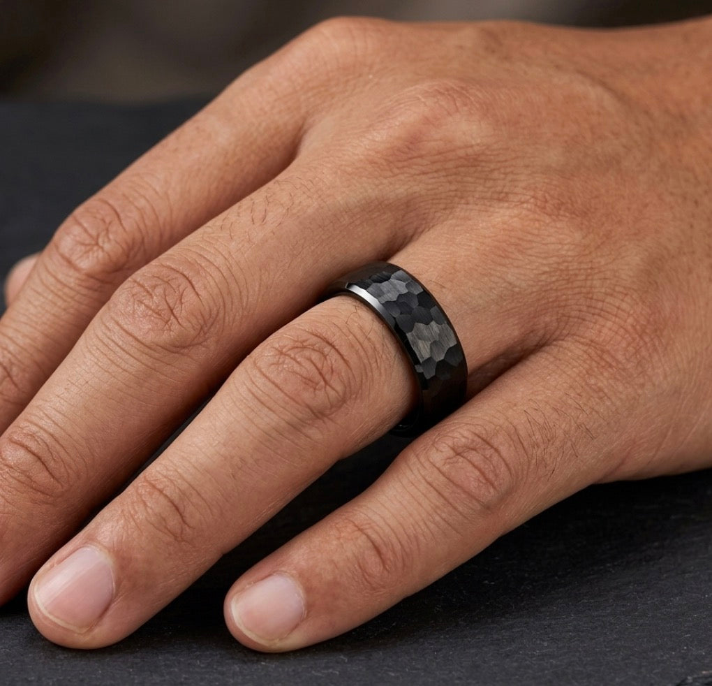 Black Tungsten Carbide Men’s Wedding Band