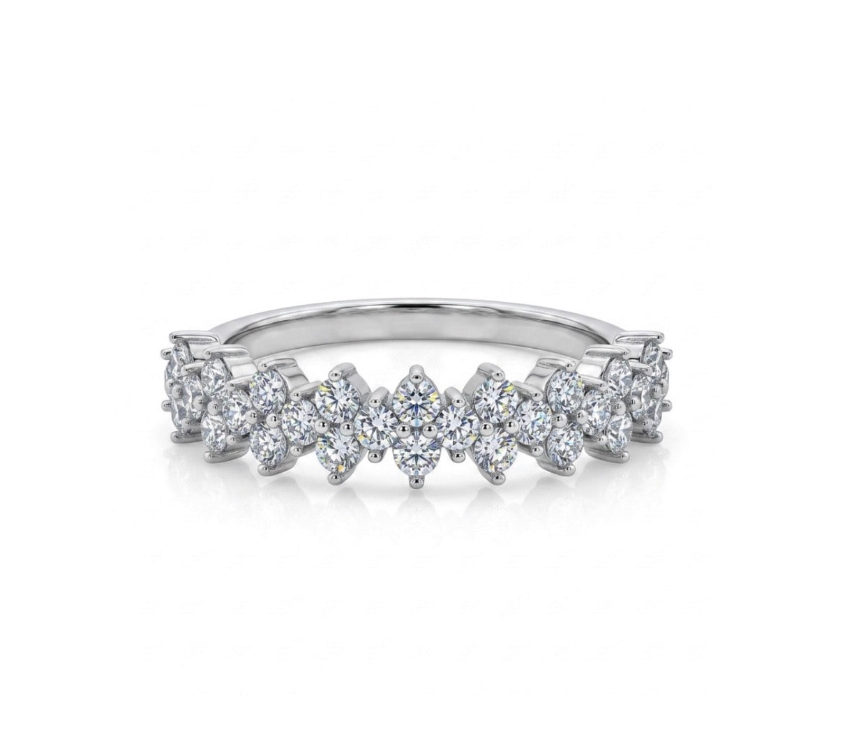 Sterling Silver Brilliant-cut Stone Ladies Band