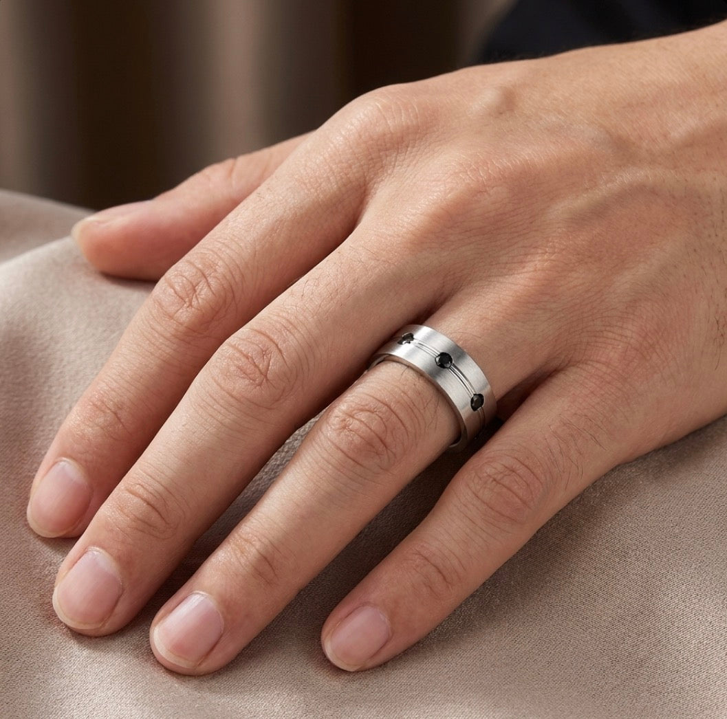 Contemporary Alternative Metal Men's Wedding Band