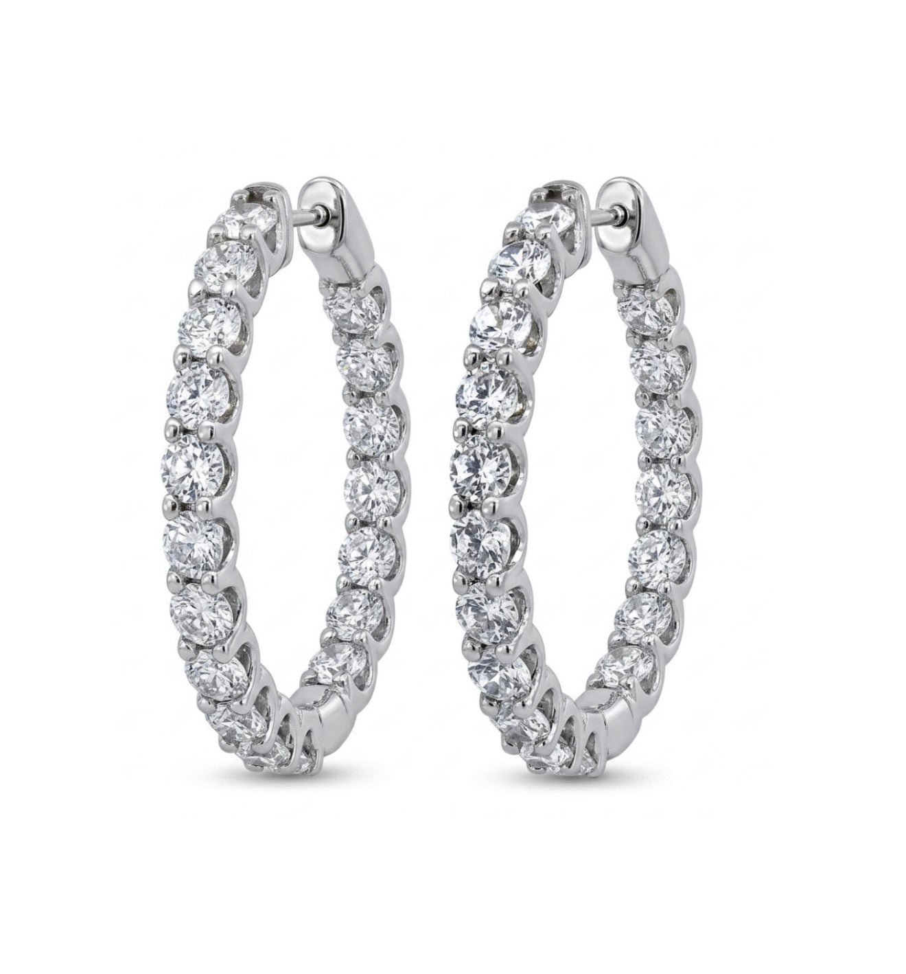 Inside-Out Round Shape 1.25-inch 5.40 ct. Hoop Earrings