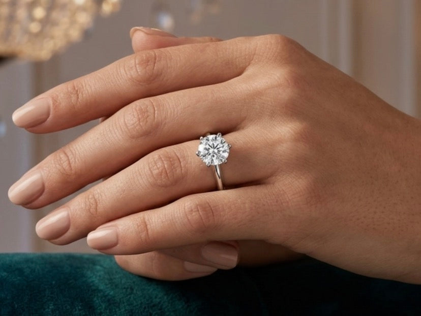 Sterling Silver Classic 6- Prong Solitaire Ring