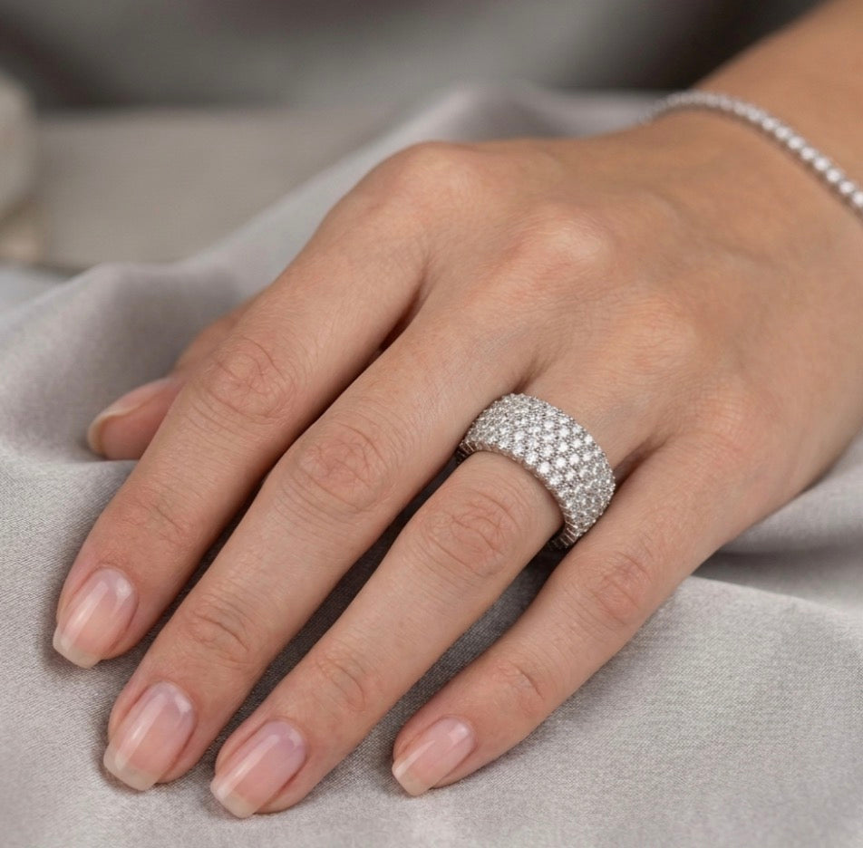 Sterling Silver Multi Stone eternity Ring