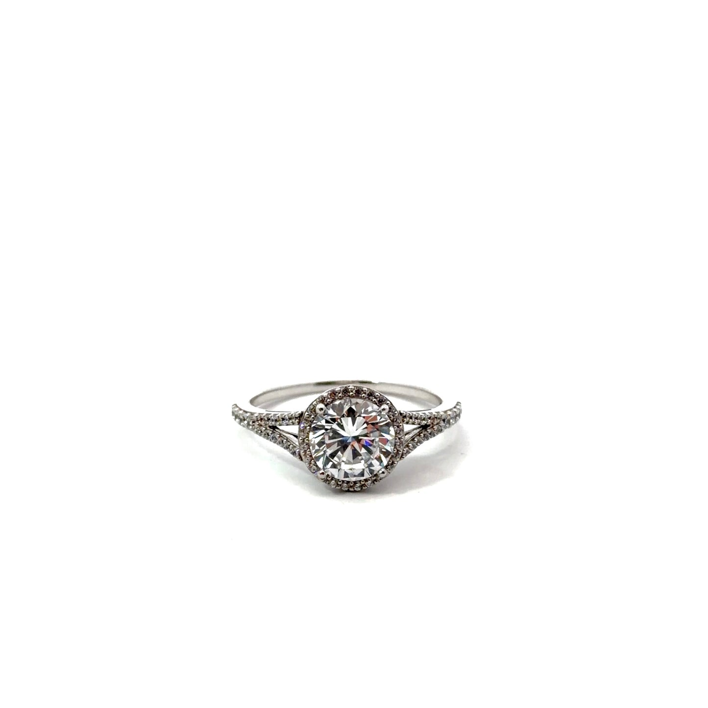 Sterling Silver Halo Engagement Ring