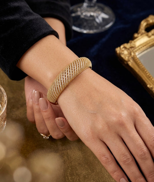 Sterling Silver Gold Plated Cubic Zirconia Bracelet