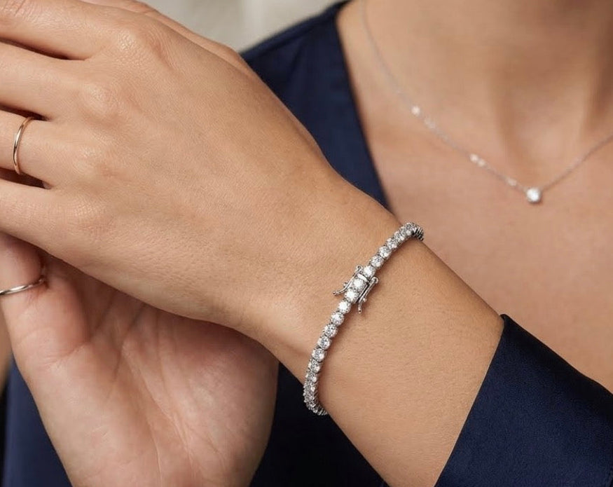 Sterling Silver Cubic Zirconia Tennis Bracelet