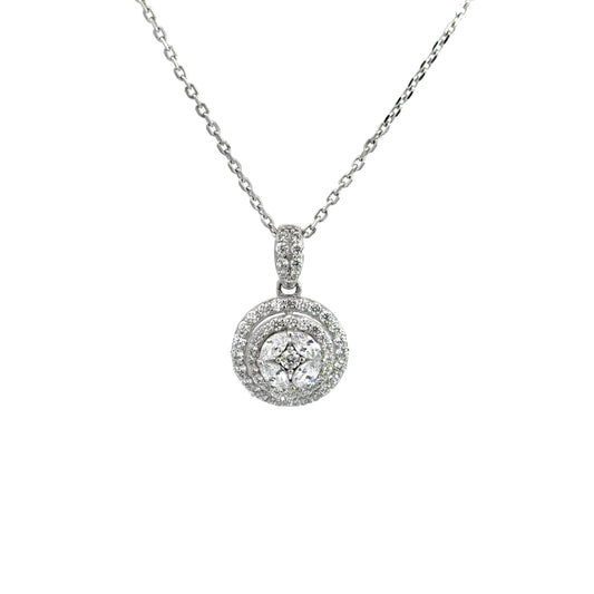 Double Halo Cubic Zirconia Necklace