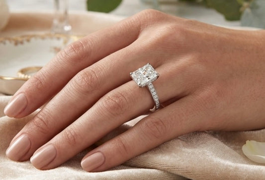 Sterling Silver Radiant Emerald Cut Ring