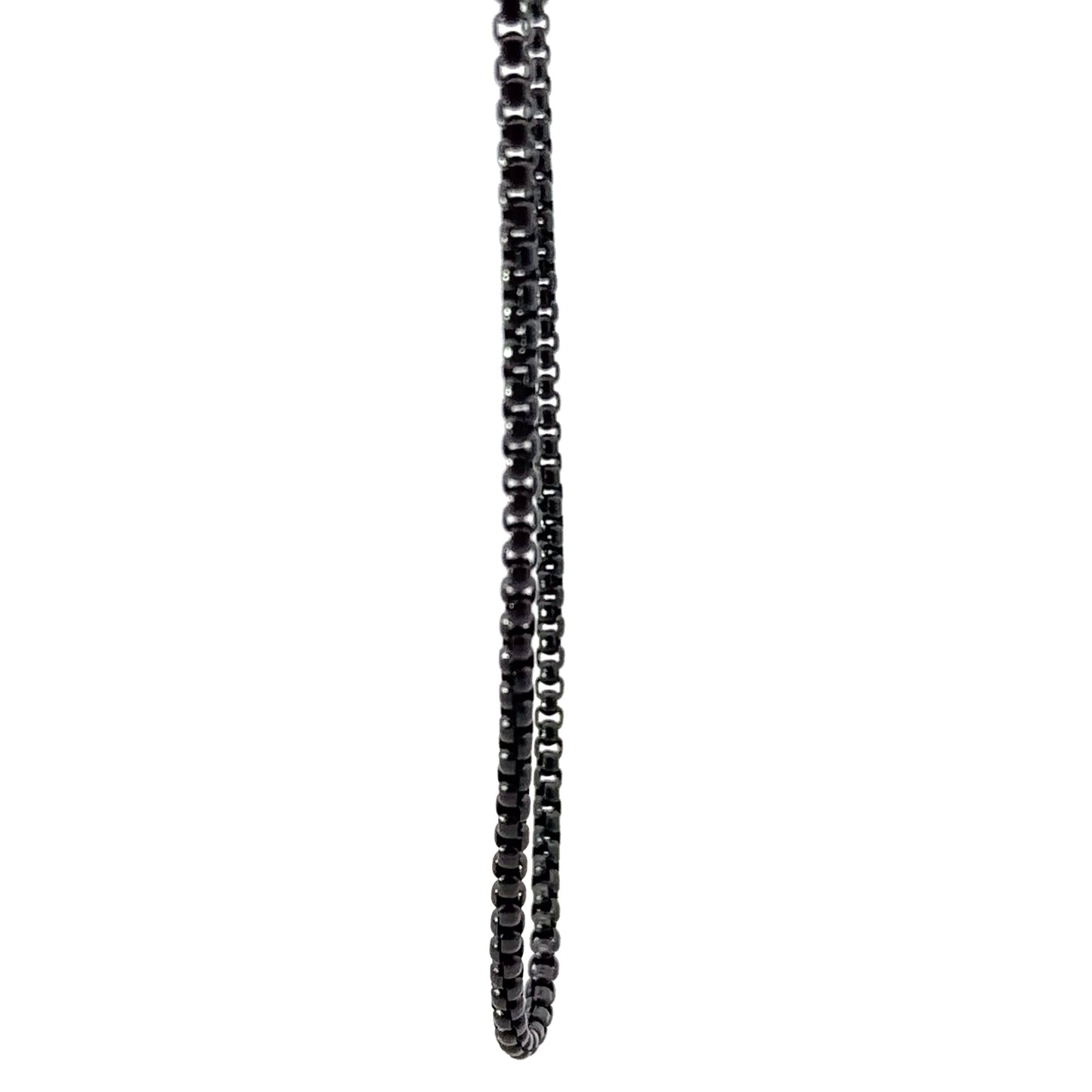 Men's Matte Black Stainless Steel Round Box Chain Necklace