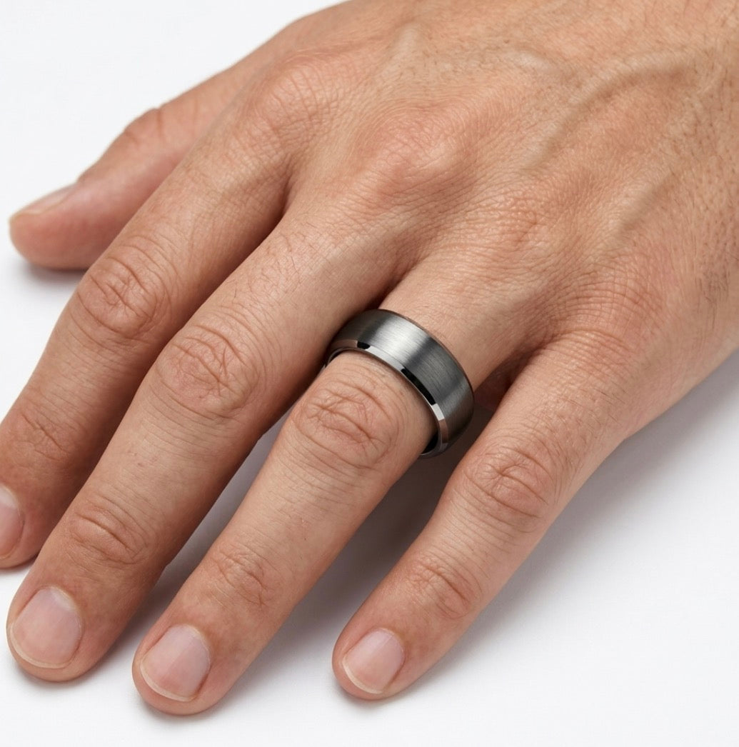 The Titan Slim: 6mm Classic Brushed Domed Tungsten Band