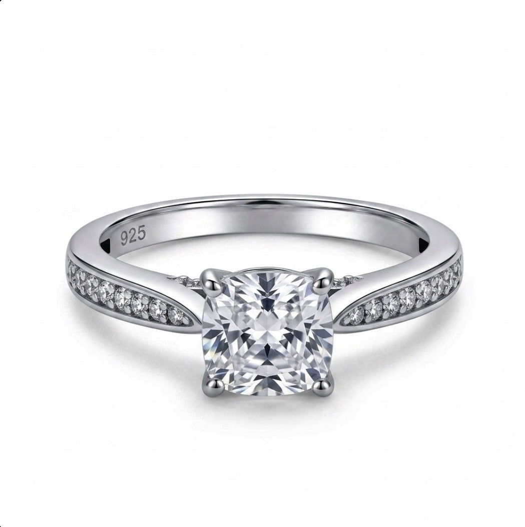 Sterling Silver Princess Cut Ring