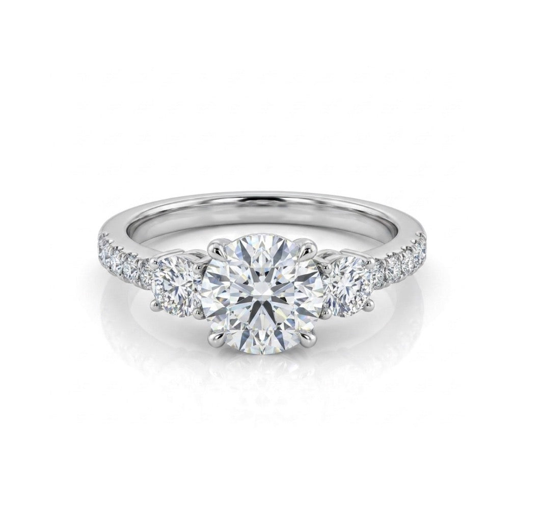 Sterling Silver 3 Stone Ring
