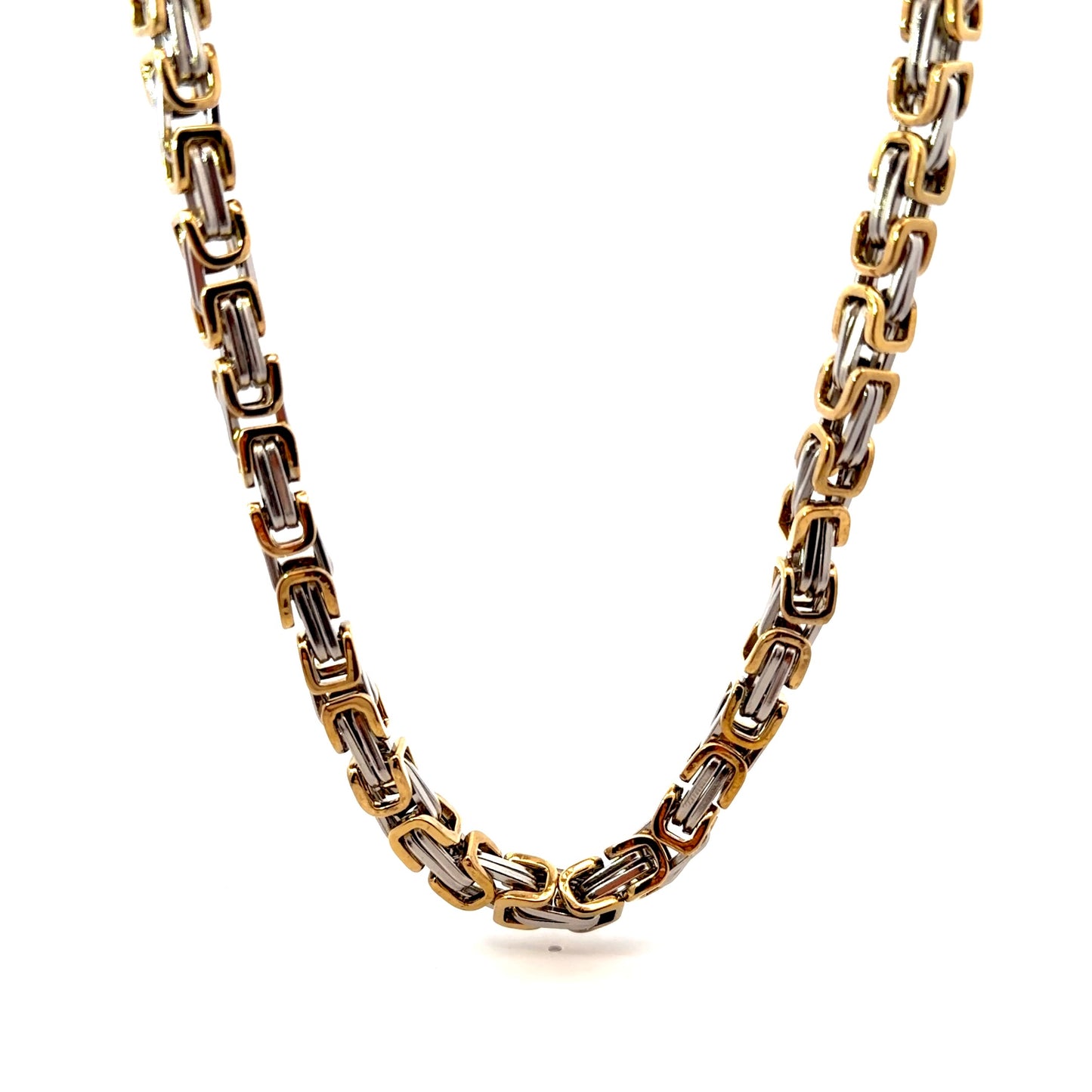 Two-tone Byzantine Link Chain Necklace