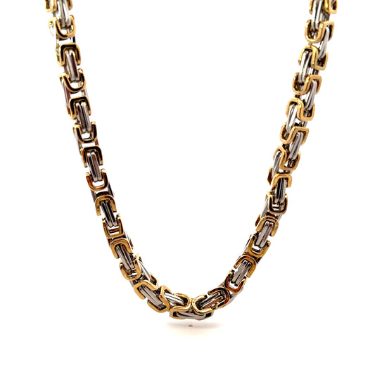 Two-tone Byzantine Link Chain Necklace