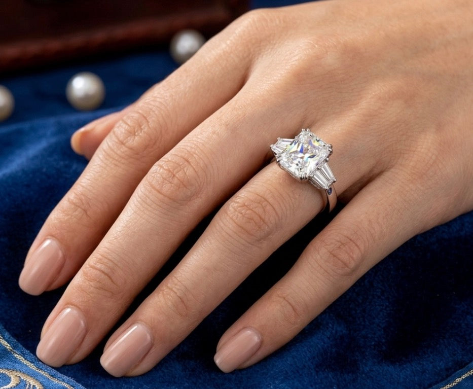 Sterling Silver Radiant Cut Ring
