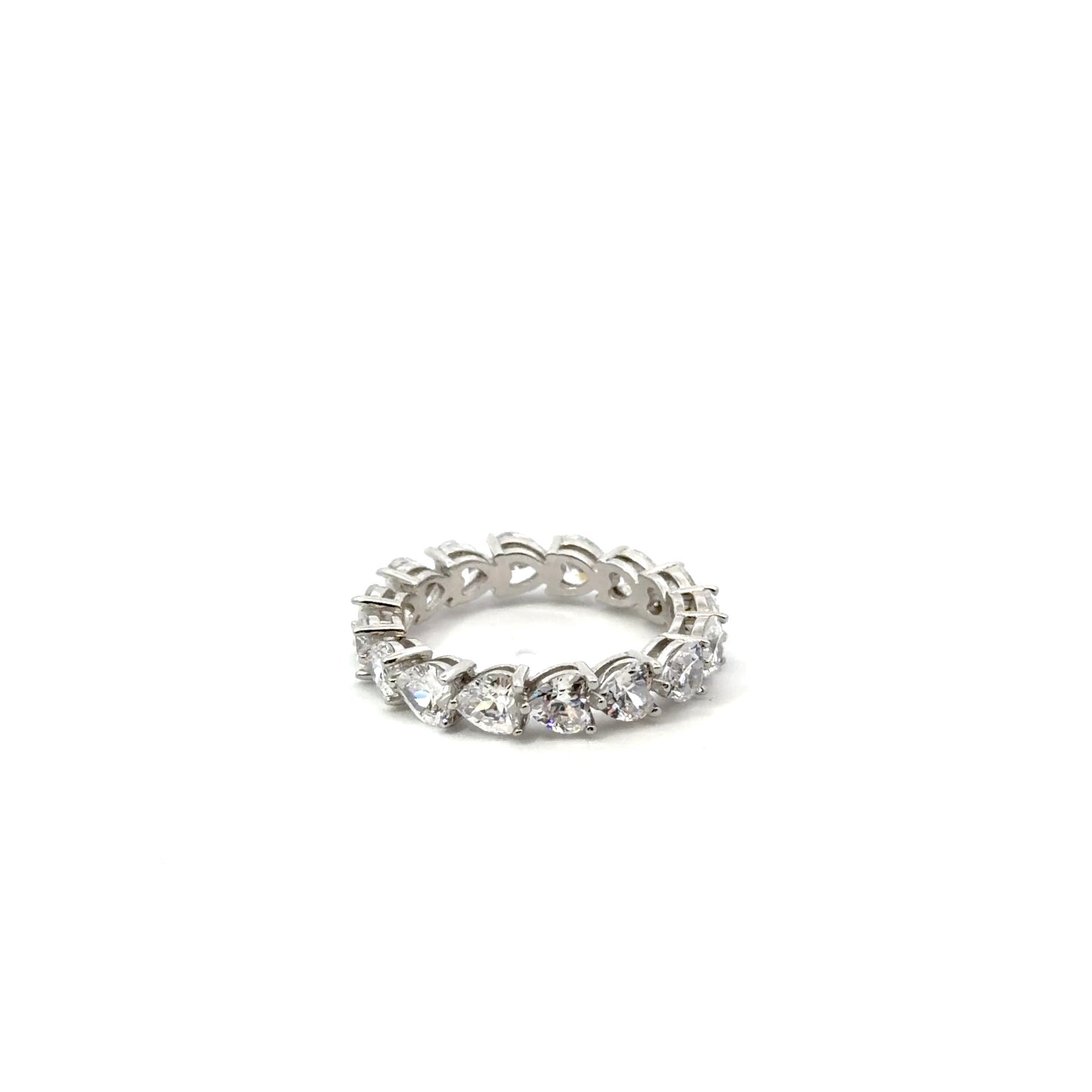 Sterling Silver Heart Shaped Eternity Ring