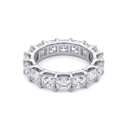 Sterling Silver Asscher-cut Eternity Ladies Band