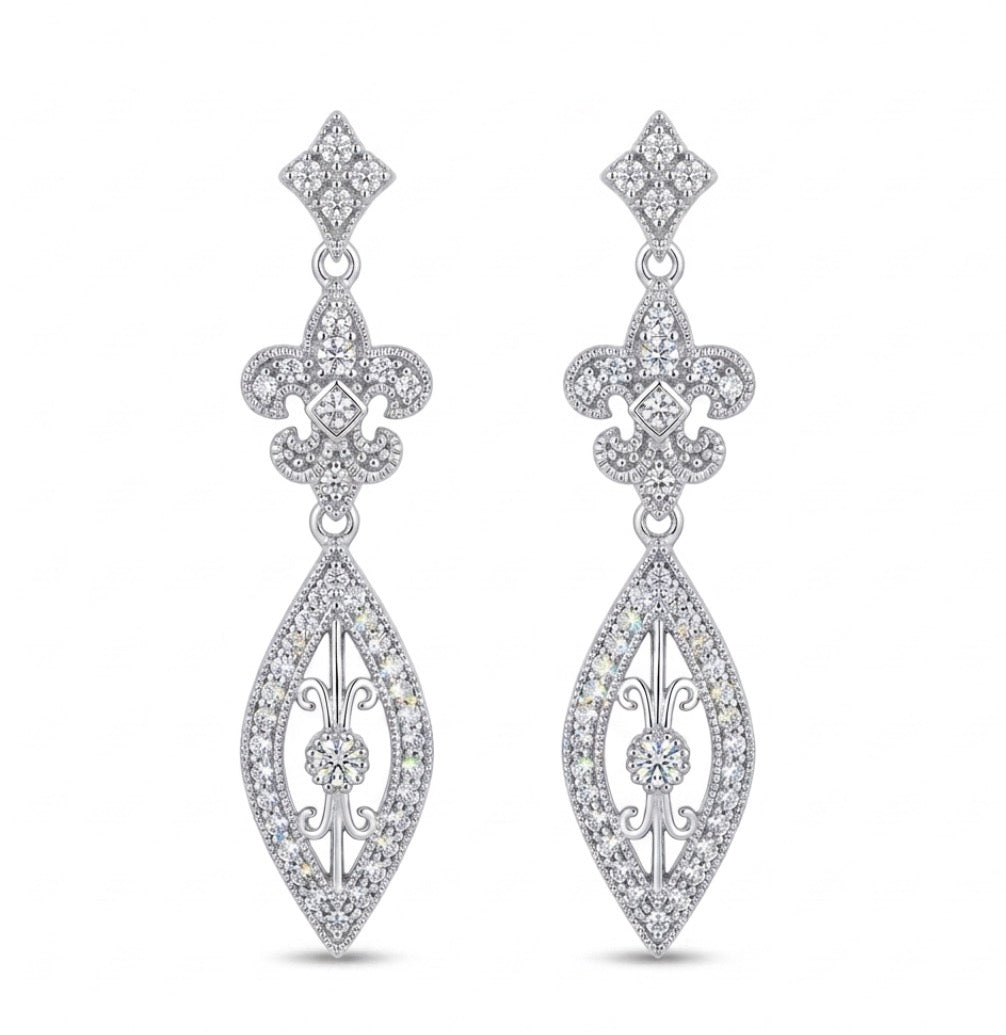 Fleur de Lis  Drop Earrings