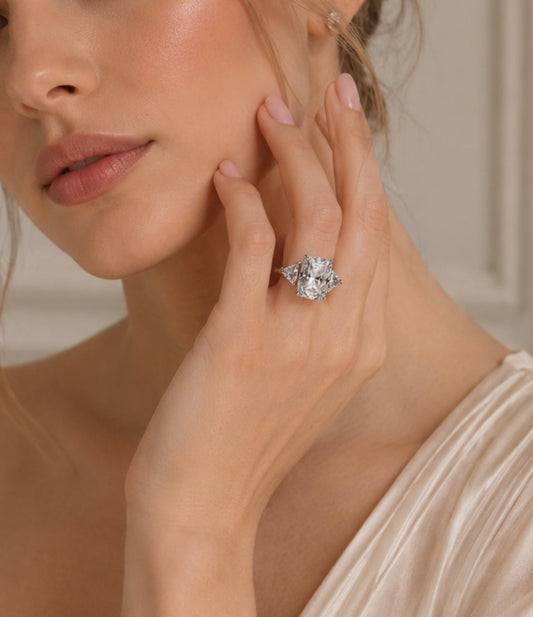 Sterling Silver Three-Stone Ring