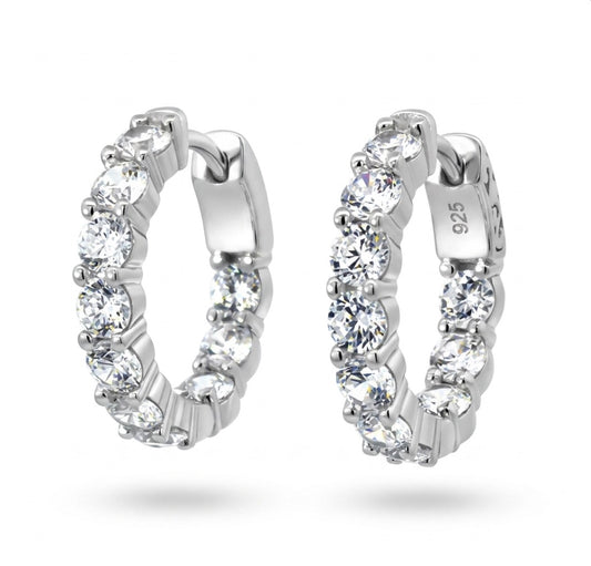 Inside-Out  Round Shape 1.00-inch 4.00 ct. Hoop Earrings