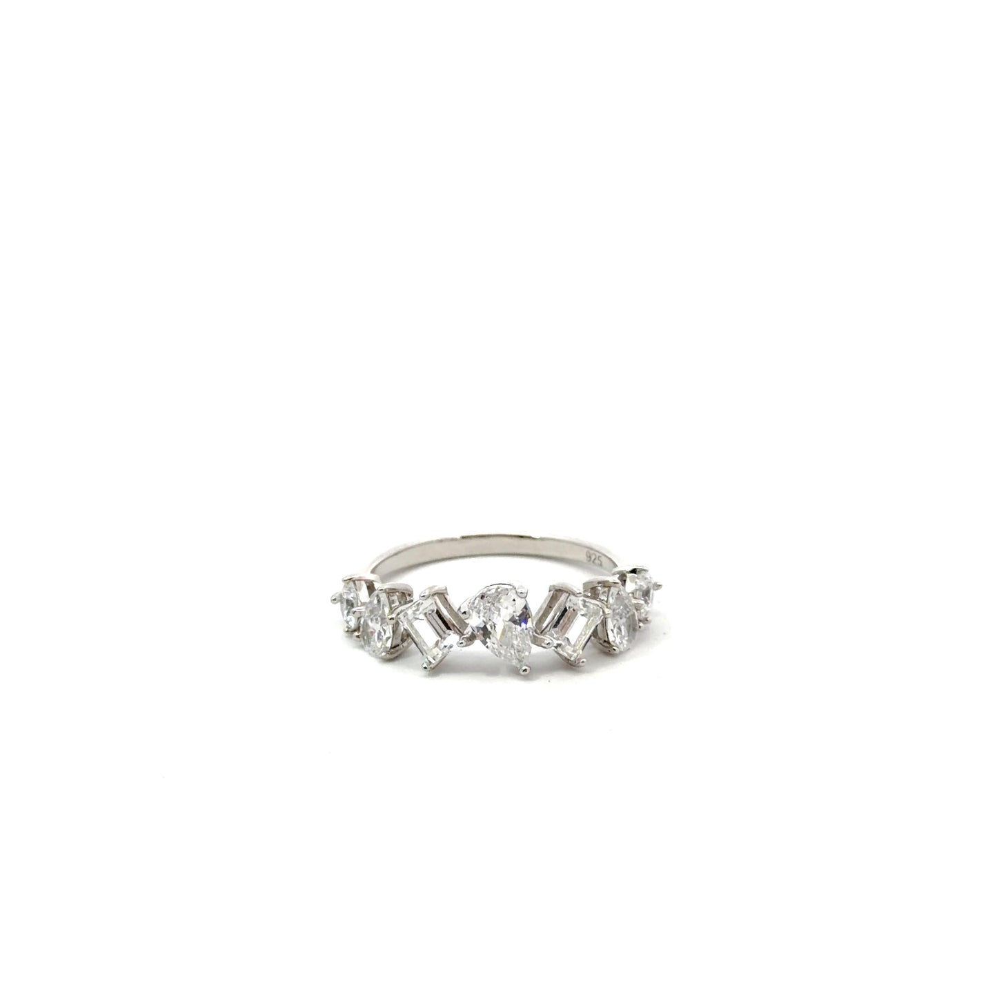 Sterling Silver Multi-Cut Half Eternity Band