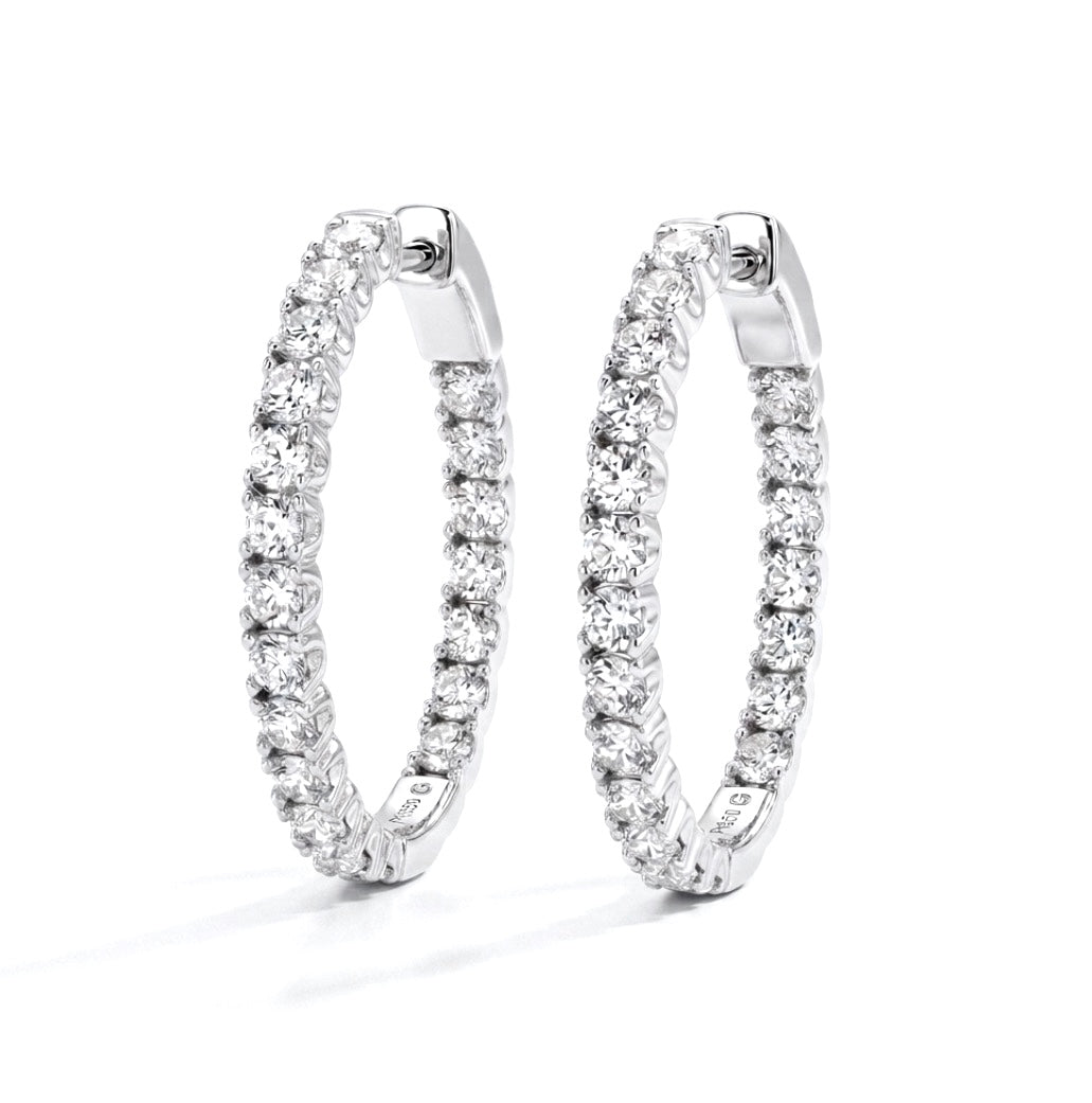 Inside-Out Oval Shape 1 1/4-inch Hoop Earrings