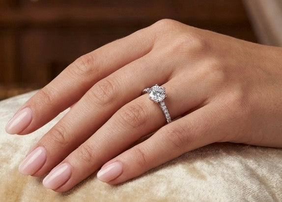 Sterling Silver 6-prong Brilliant Cut Ring