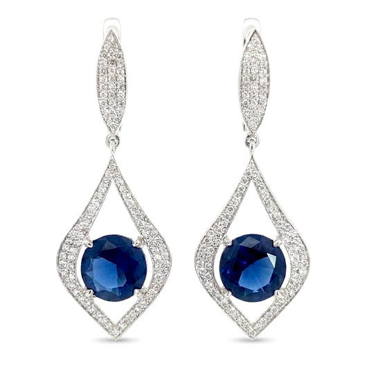 Art Deco Sapphire Chandelier Earrings