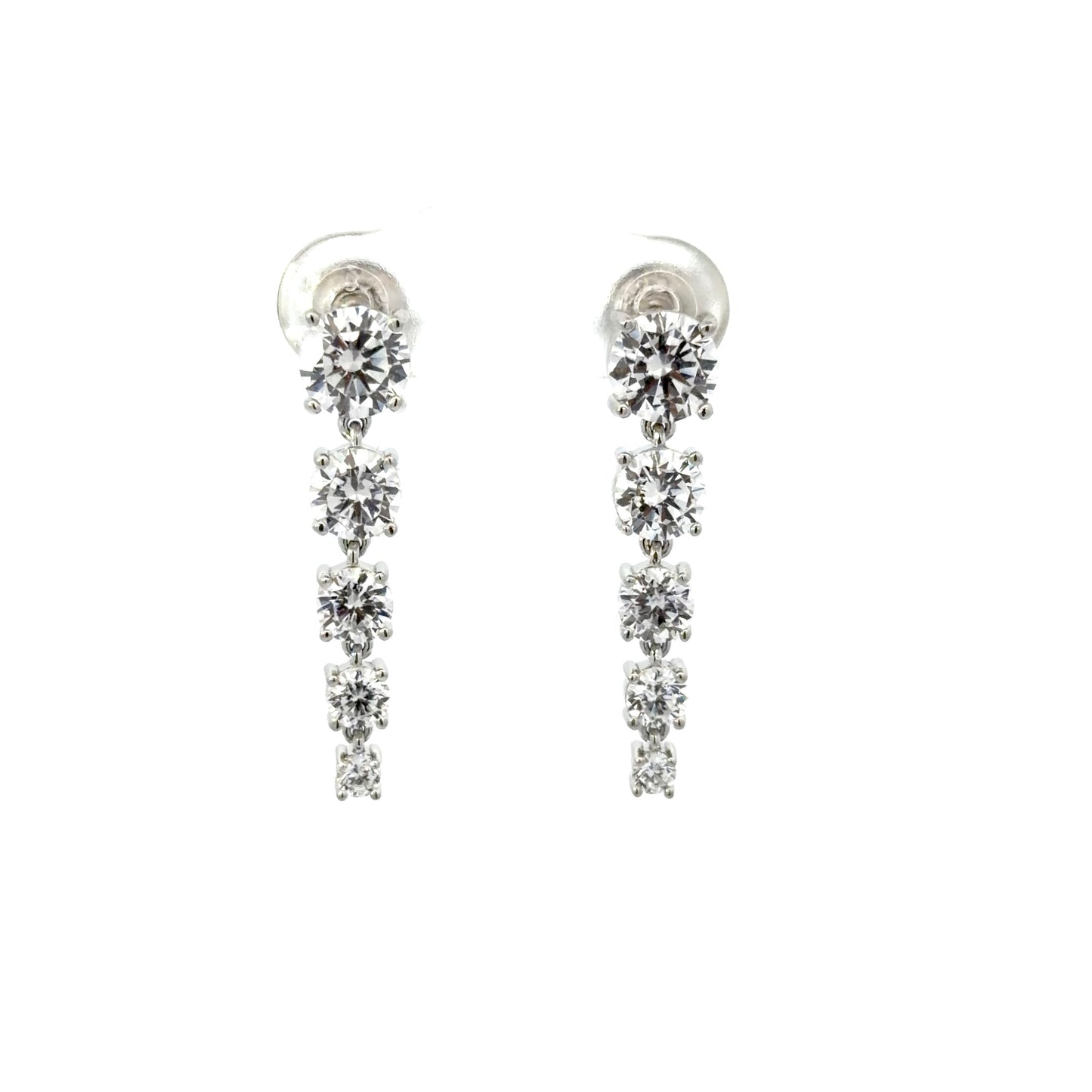 Sterling Silver Linear Drop Earrings