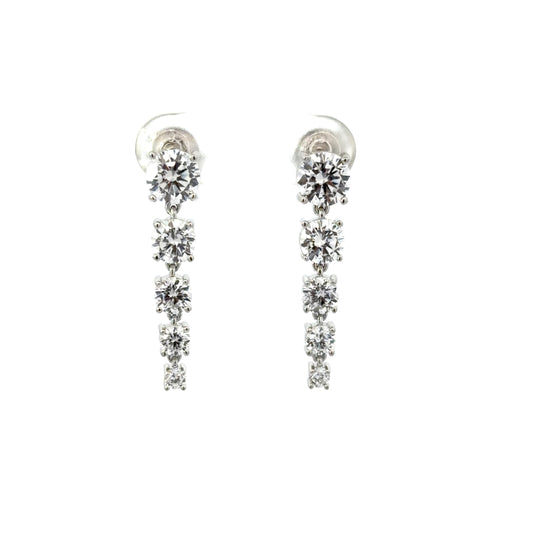 Sterling Silver Linear Drop Earrings