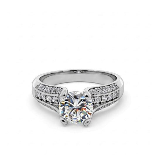 Sterling Silver Radiant Pave Encrusted Ring