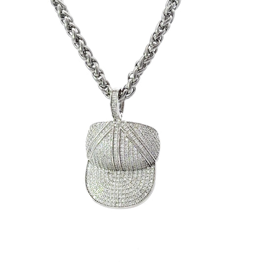 Sterling Silver Baseball Hat Pendant