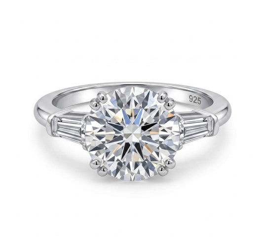 Sterling Silver Brilliant-cut stone Ring