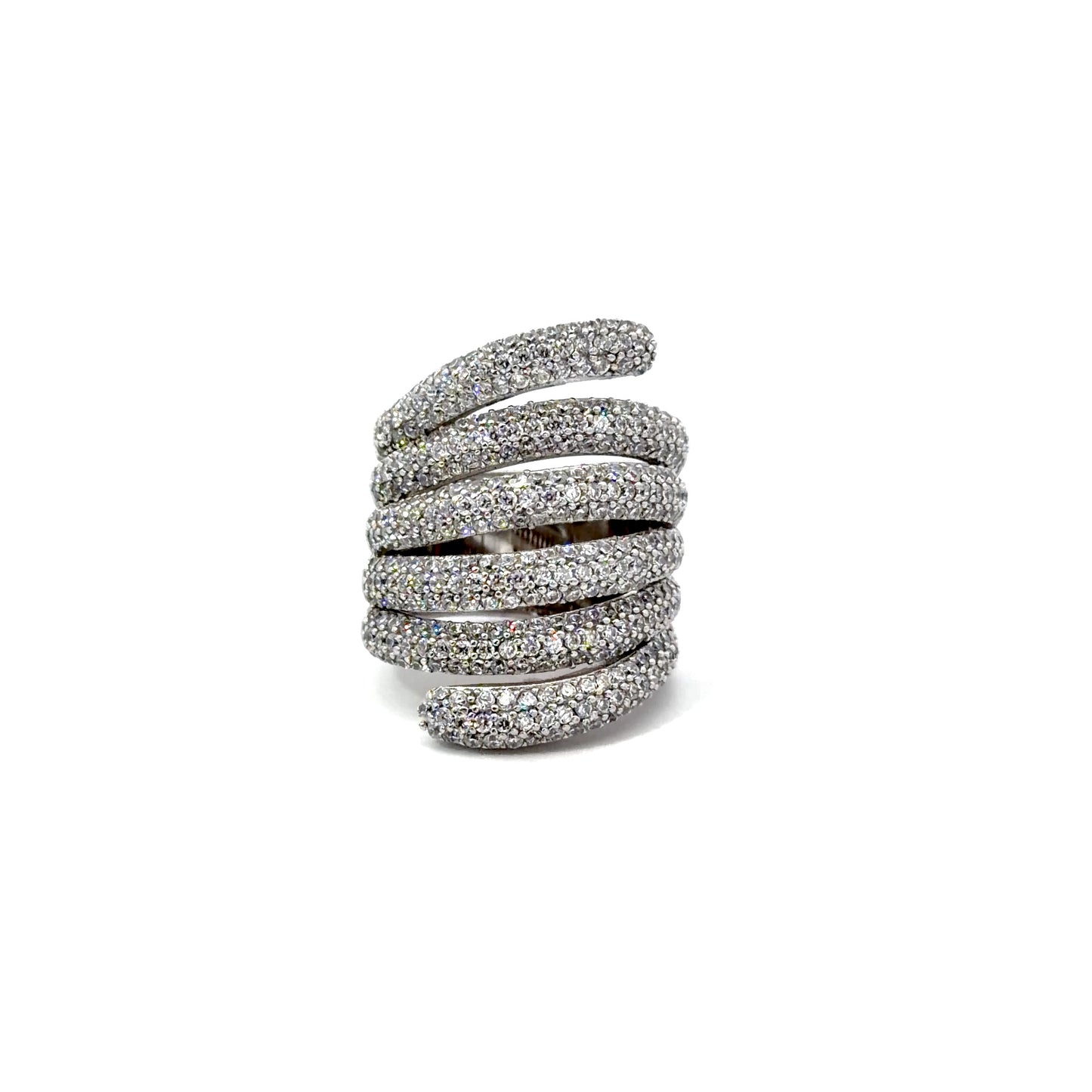 Sterling Silver Pavé Encrusted Wedding Ring