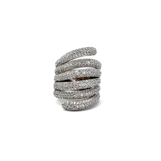 Sterling Silver Pavé Encrusted Wedding Ring