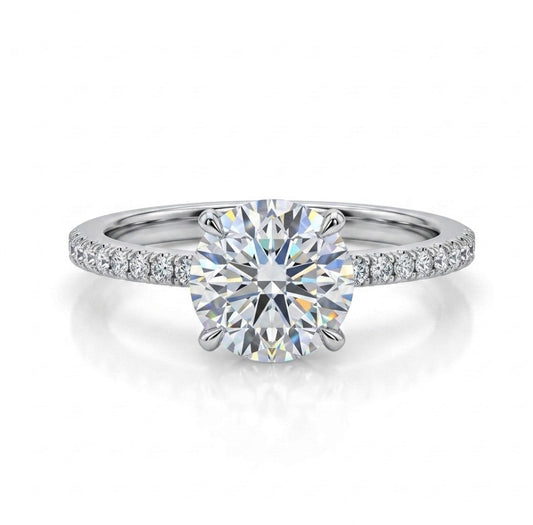 Sterling Silver Brilliant Cut 4 prong Ring